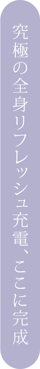 究極の全身リフレッシュ充電、ここに完成